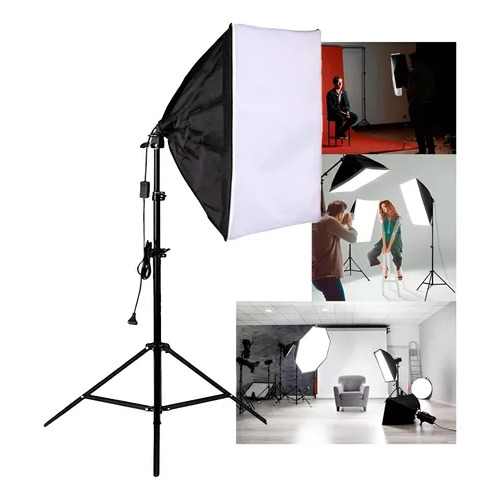 Kit Soft Box com tripés e refletores para iluminação de estúdio