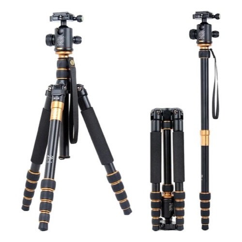 Tripé profissional X600 Exbom com monopé hidráulico 2 em 1